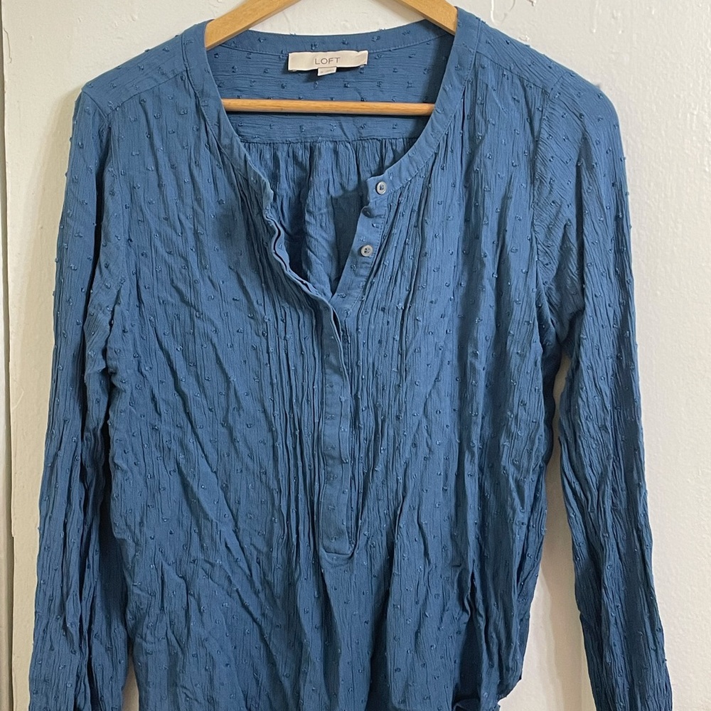 Loft Blue Blouse Medium